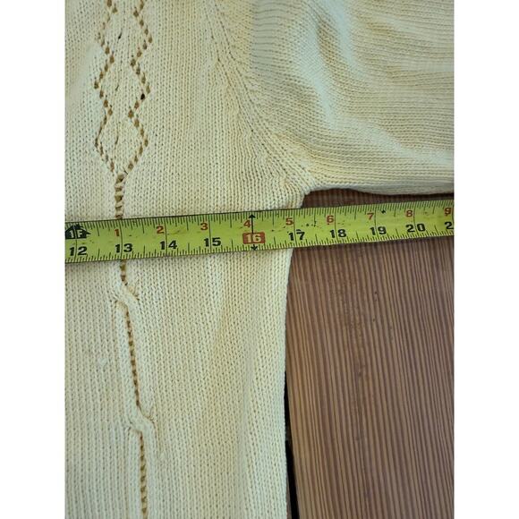 Vintage Butter Yellow Knit Cardigan Button Up Cotton Small - Picture 4 of 6